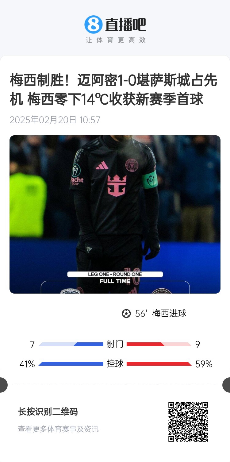 冰火兩重！梅西上一場-14℃進球，本場美職聯21°C
