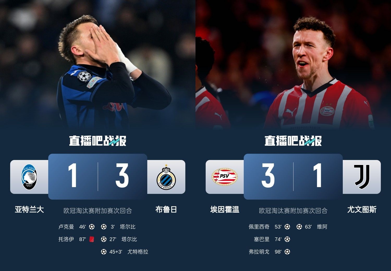 真是意甲拉垮？PSV淘汰尤文后3連敗，布魯日爆冷真藍(lán)黑后1勝難求